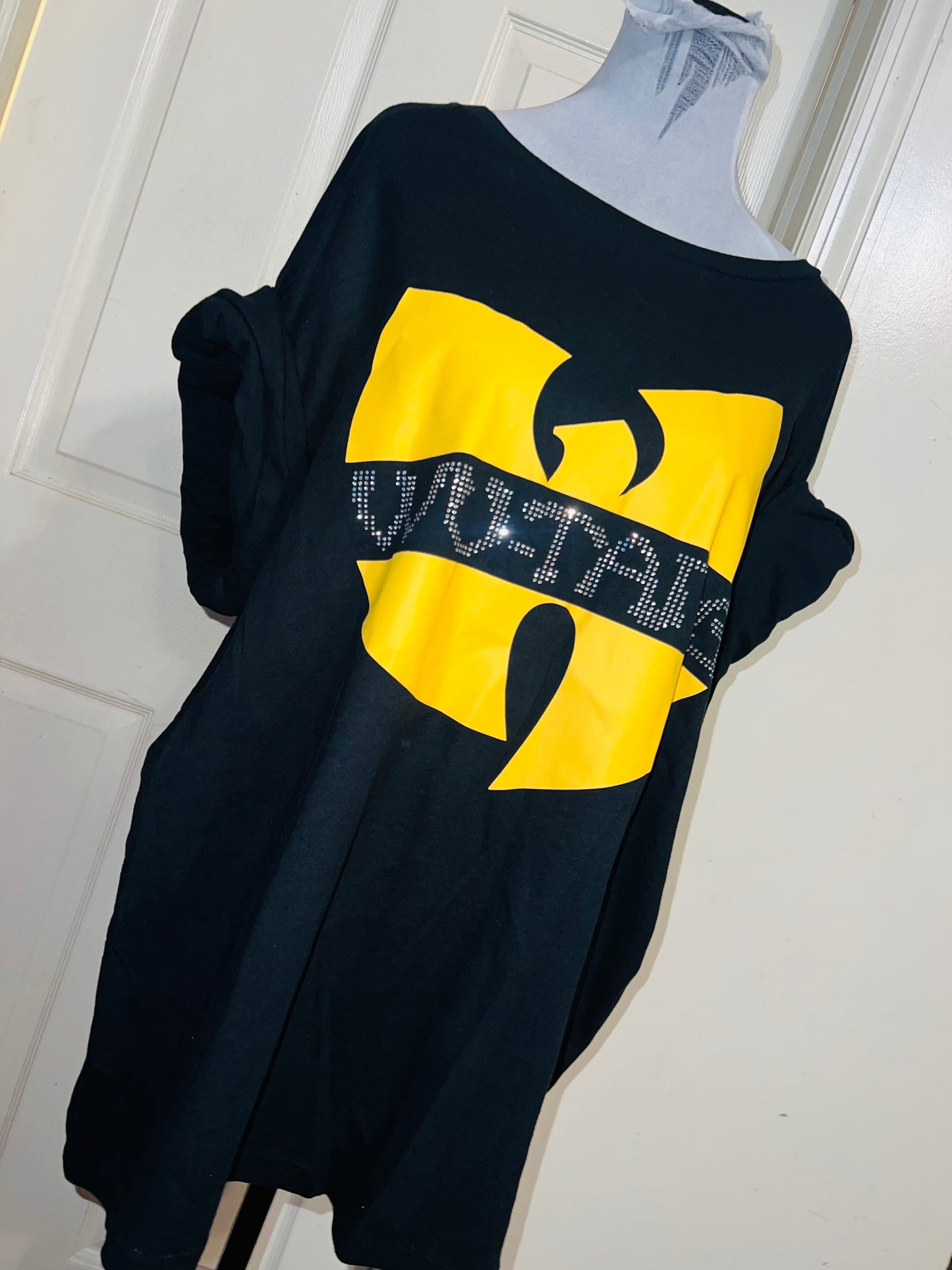 Wu-Tang Clan Rhinestone Oversized Distressed Tee