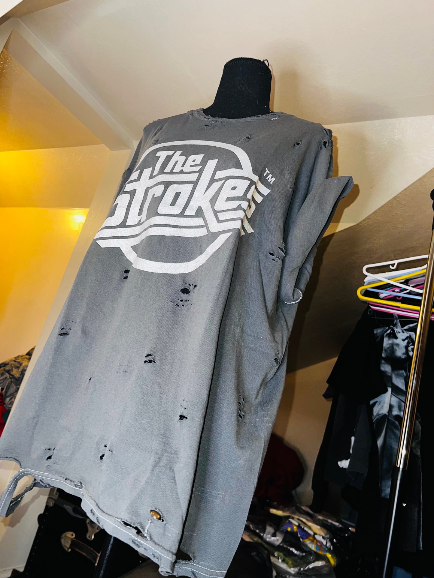 The Strokes Oversized Distressed Tee
