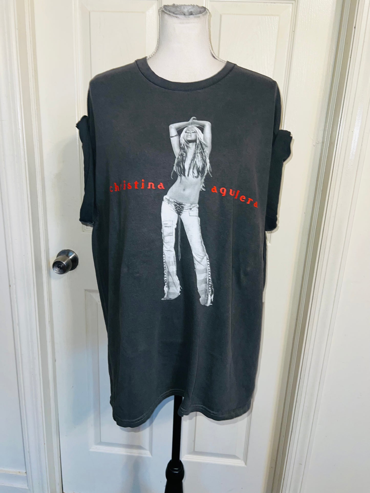 Christina Aguilera Oversized Distressed Tee