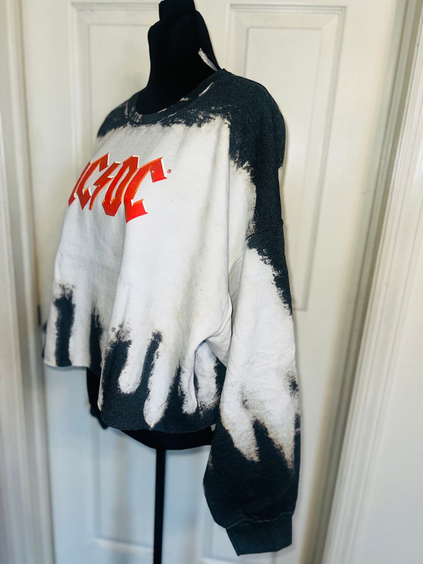 AC/DC Oversized Distressed Sweatshirt
