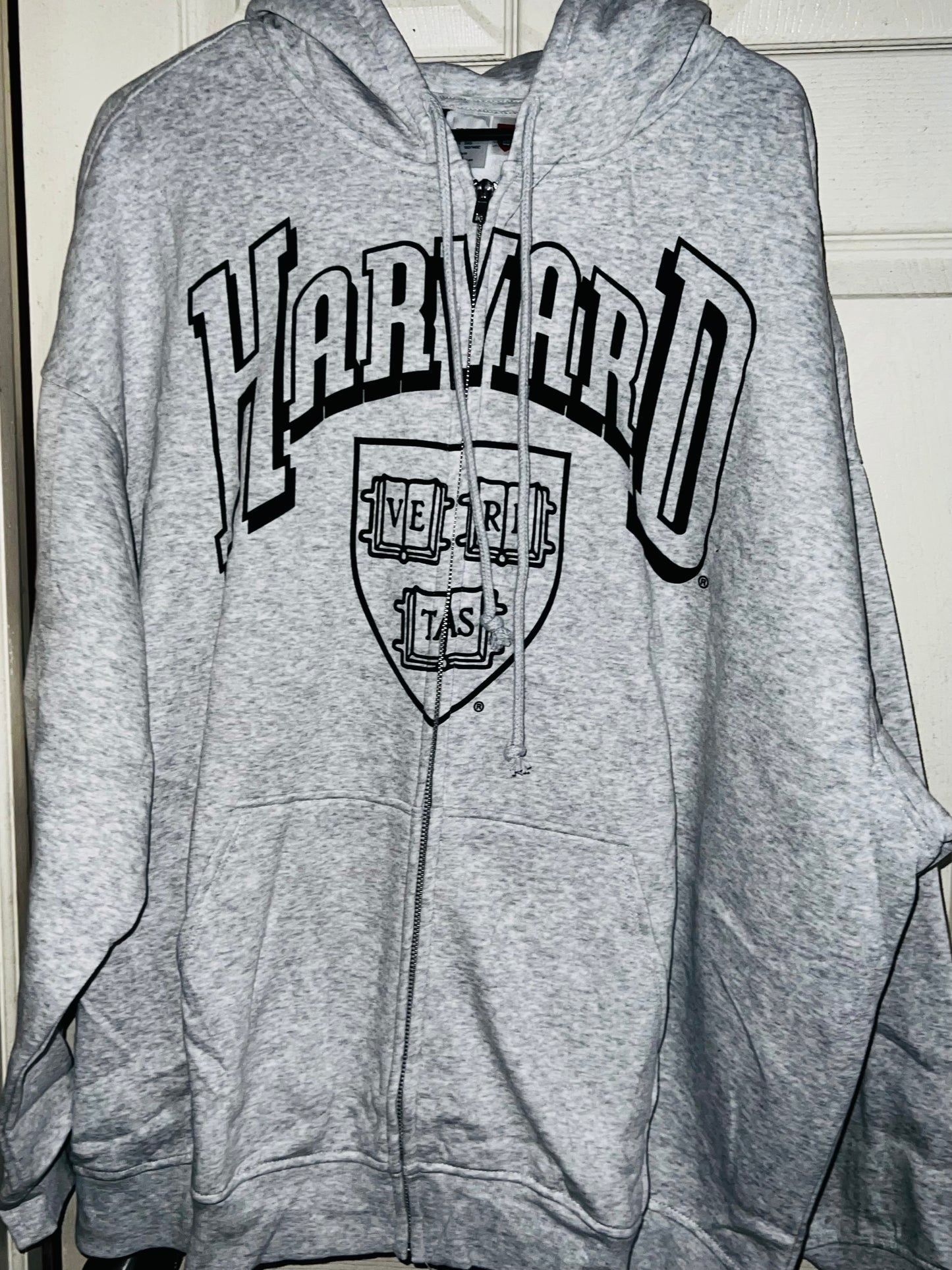 Harvard Oversized Zip Up Sweatshirt