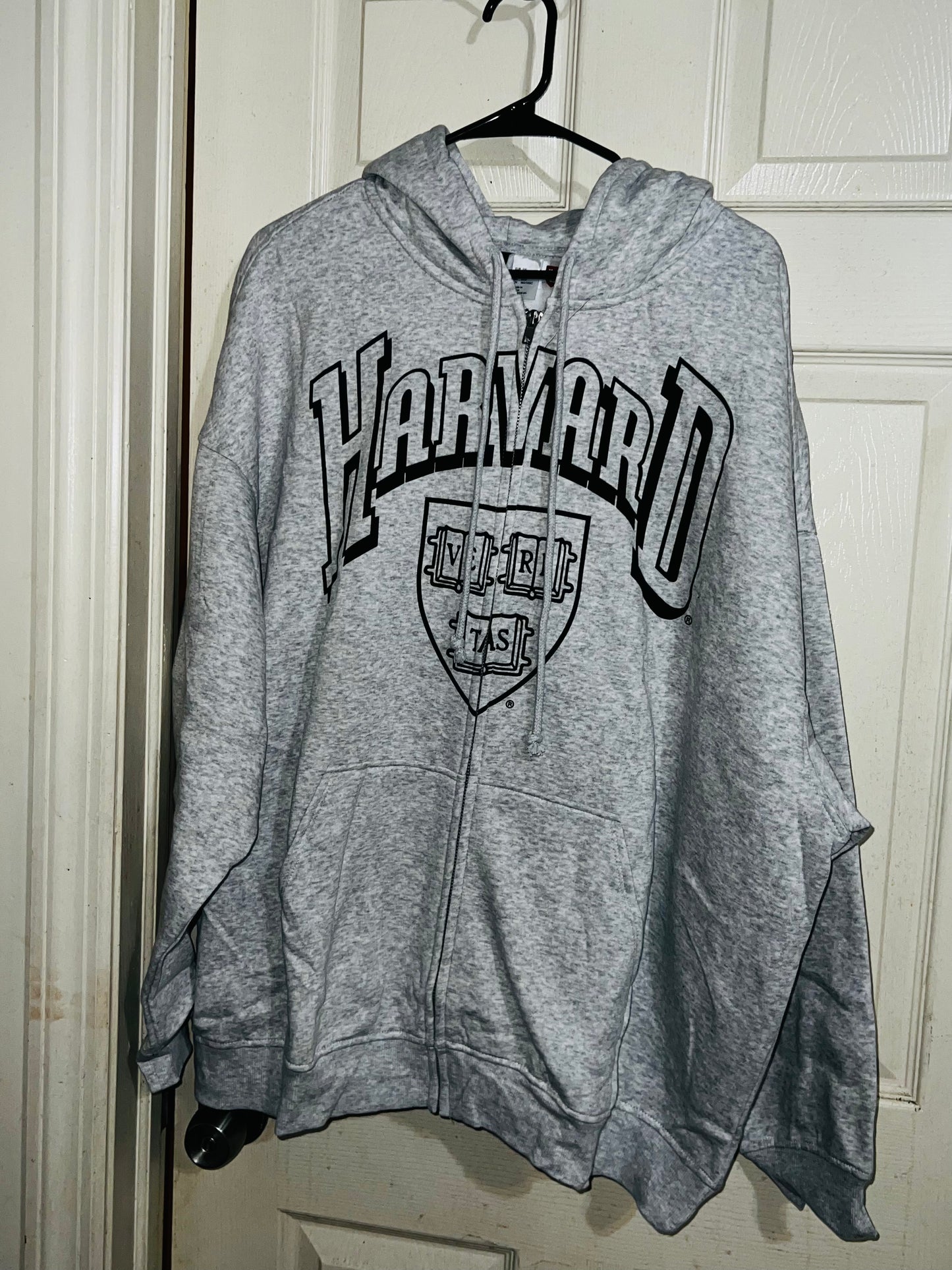 Harvard Oversized Zip Up Sweatshirt