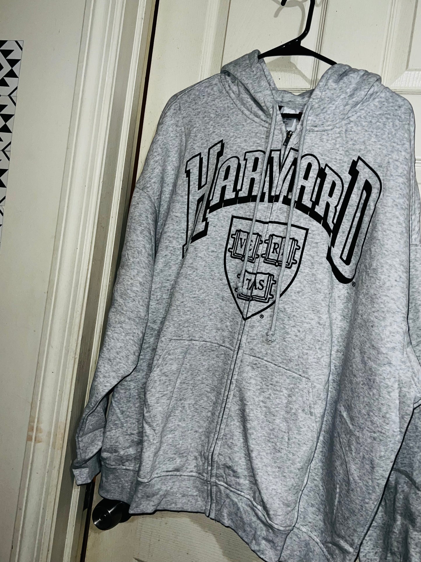 Harvard Oversized Zip Up Sweatshirt