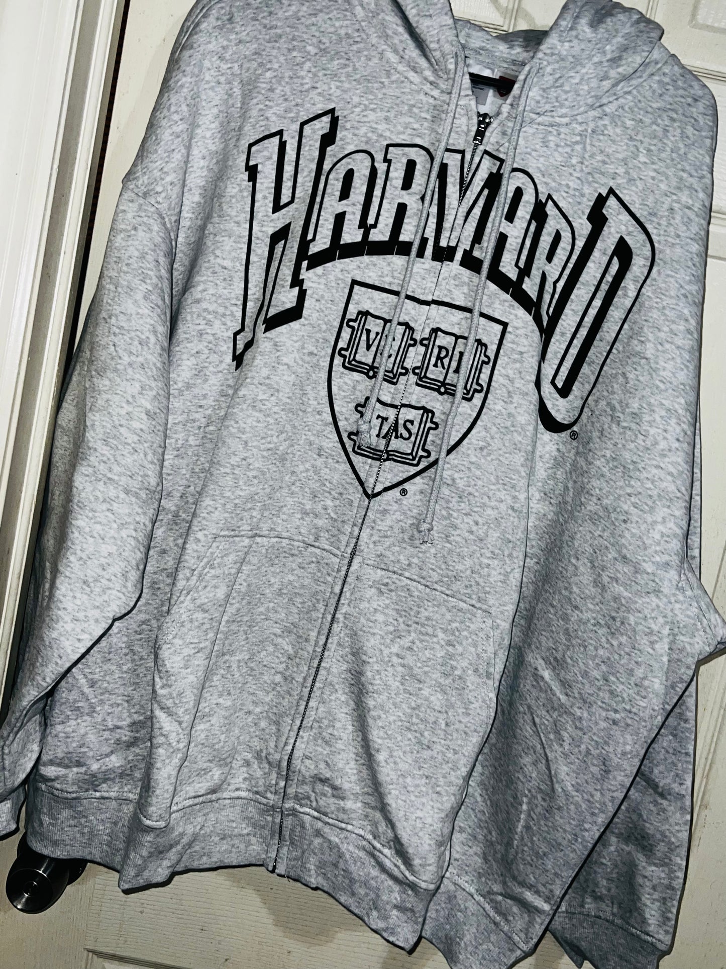 Harvard Oversized Zip Up Sweatshirt