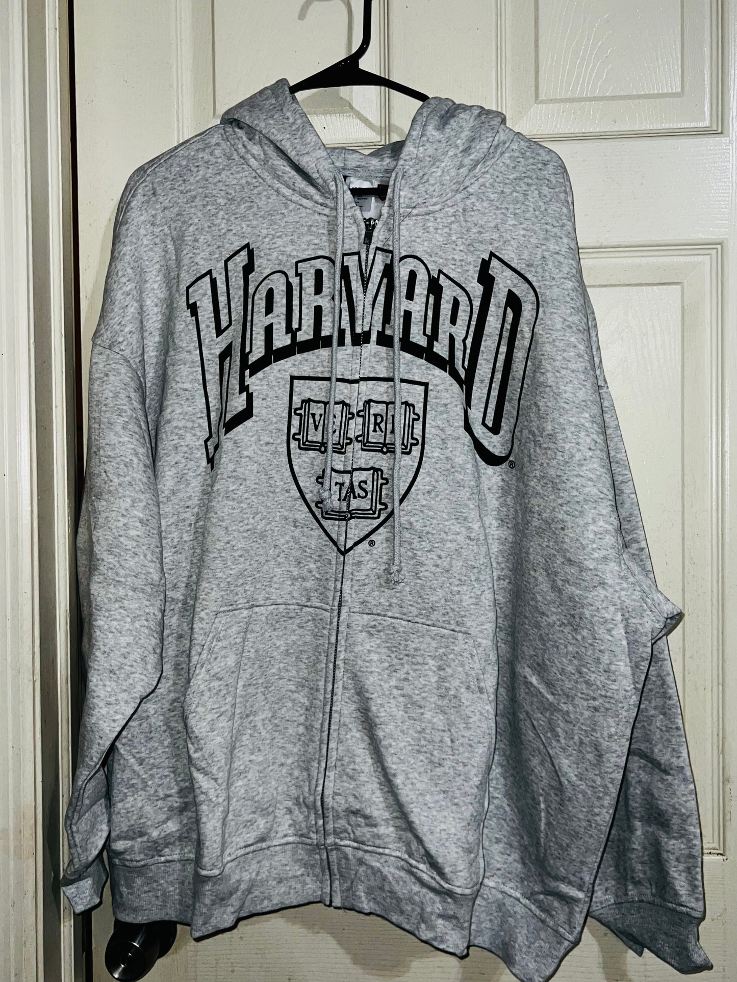 Harvard Oversized Zip Up Sweatshirt