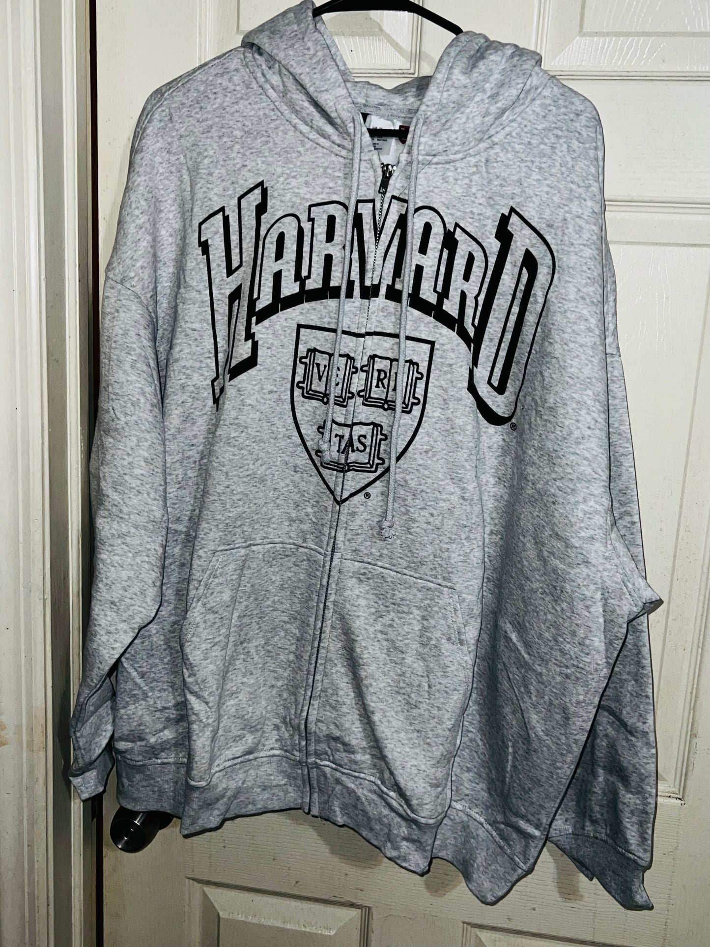 Harvard Oversized Zip Up Sweatshirt