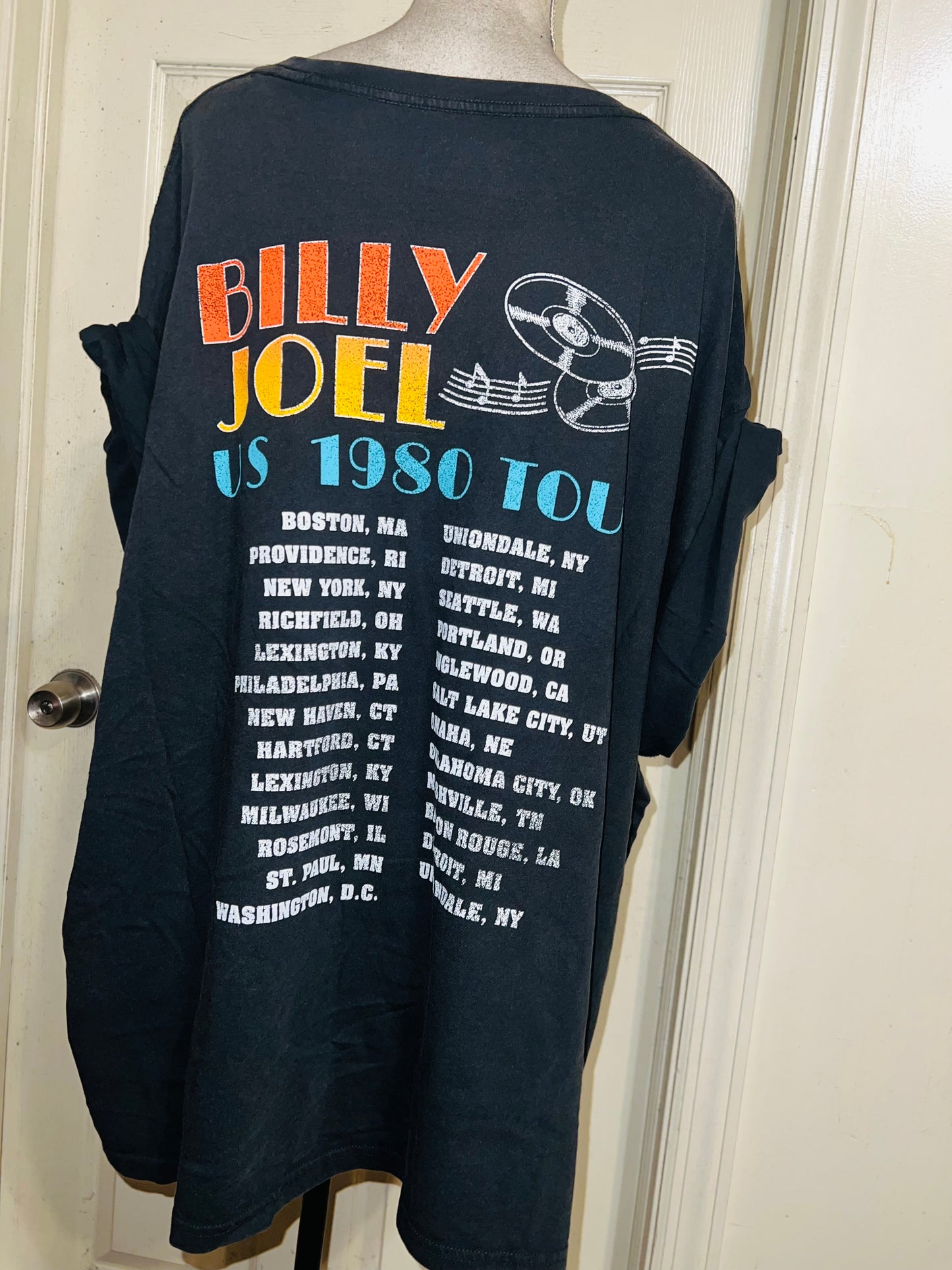 Billy Joel Double Sided Oversized Distressed Tee