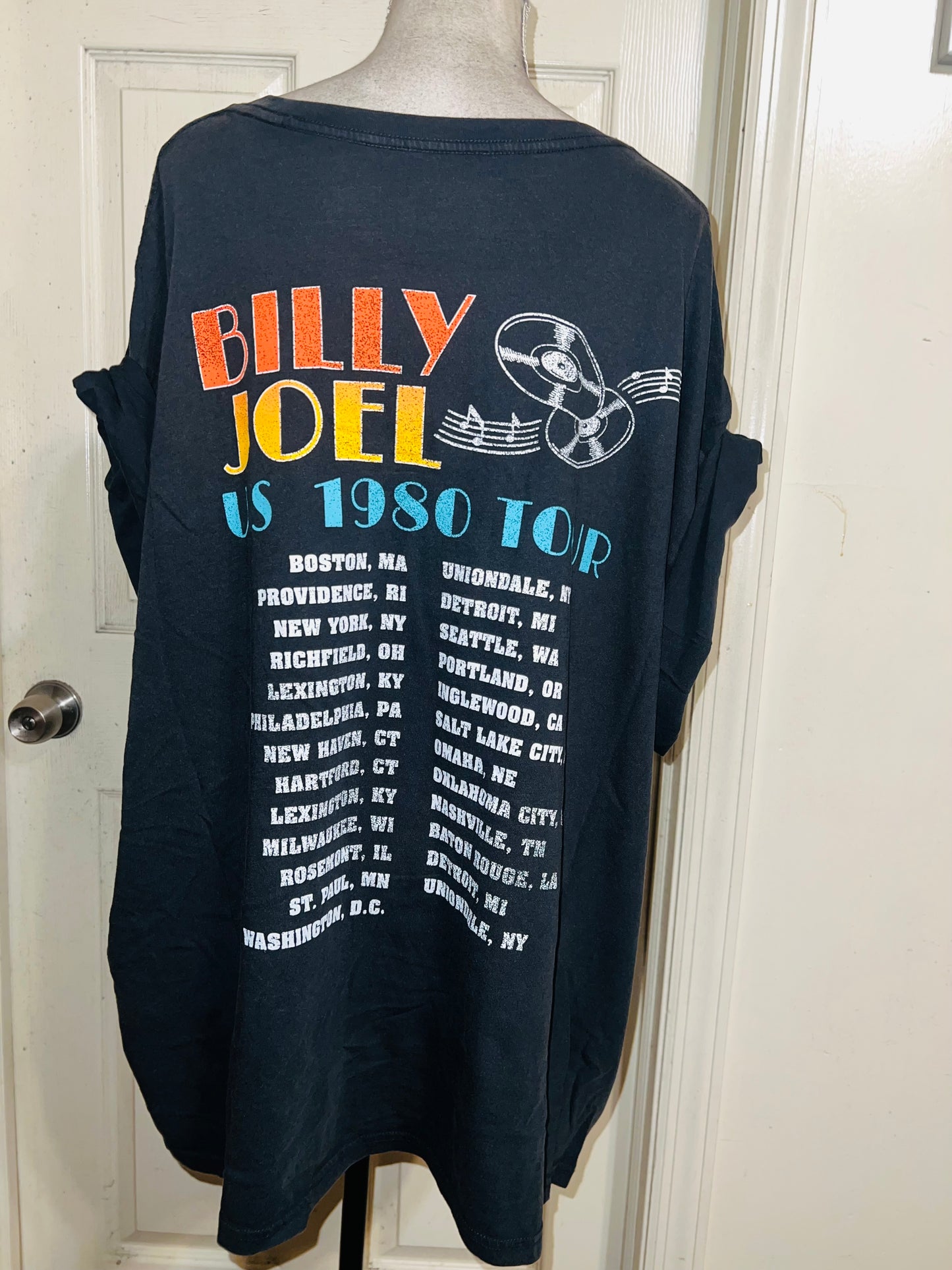 Billy Joel Double Sided Oversized Distressed Tee