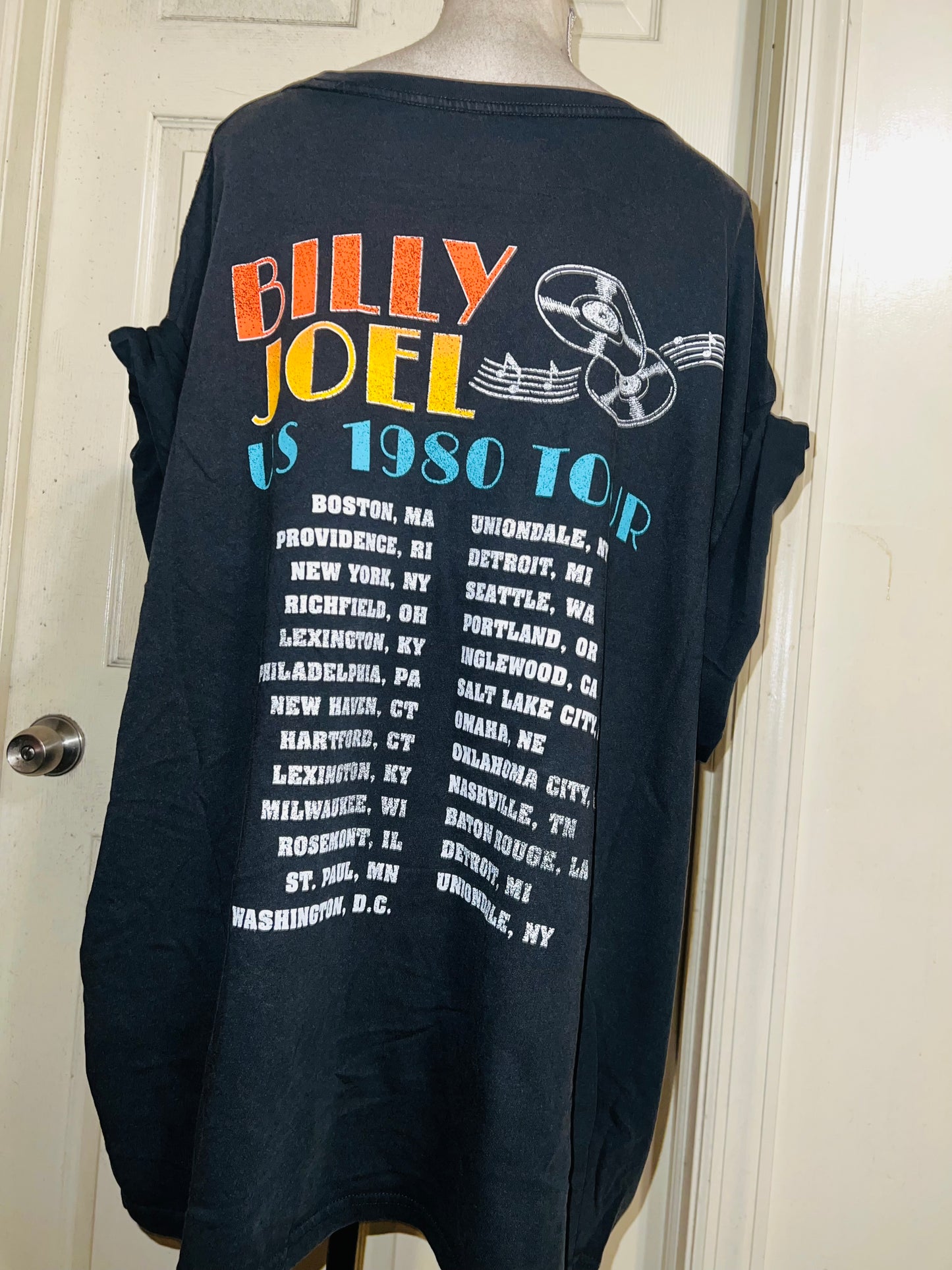 Billy Joel Double Sided Oversized Distressed Tee