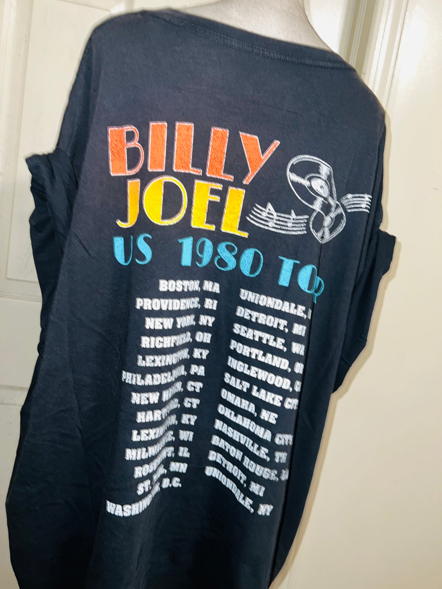 Billy Joel Double Sided Oversized Distressed Tee