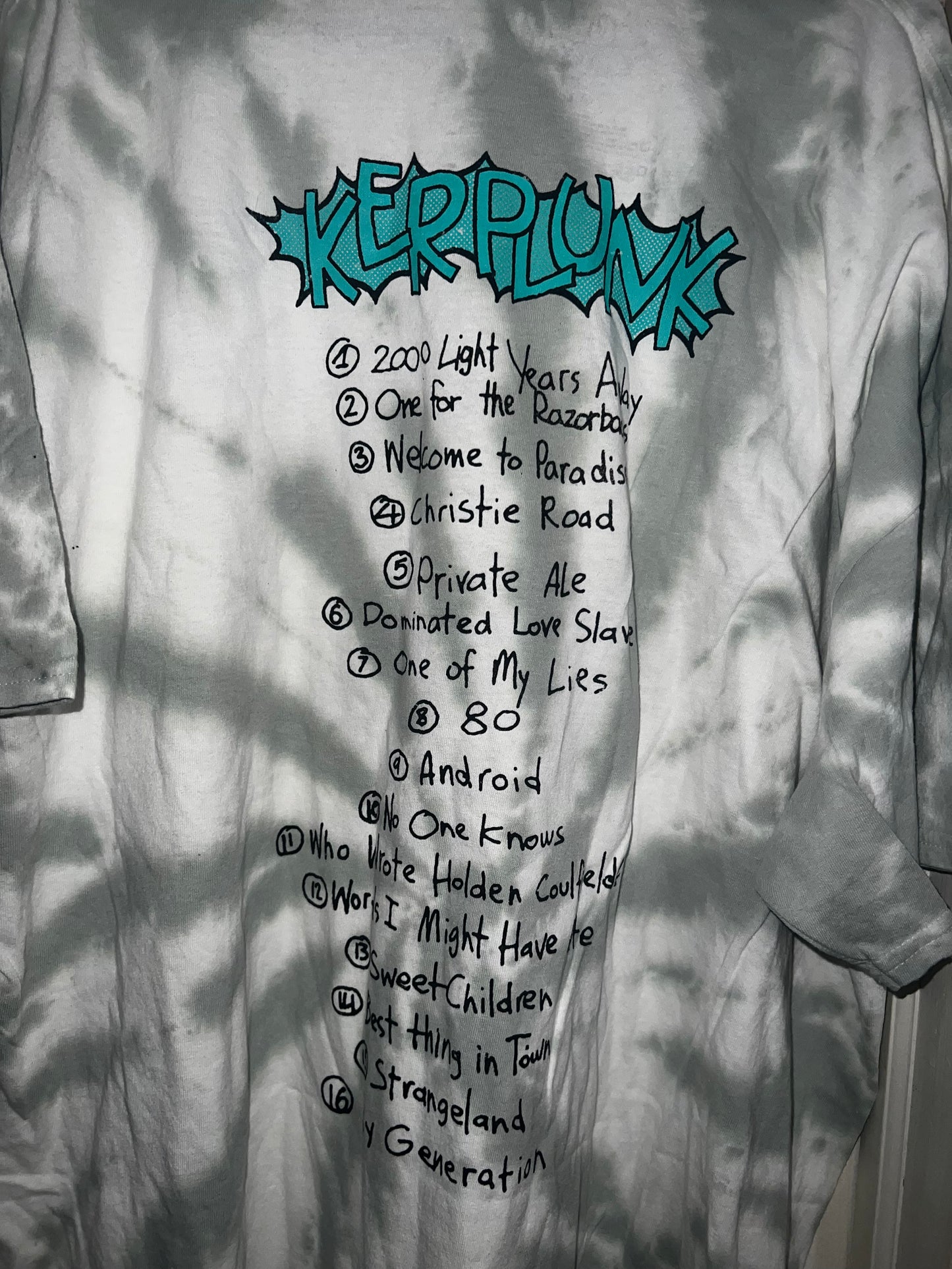 Green Day Tie Dye Double Sided Distressed Tee