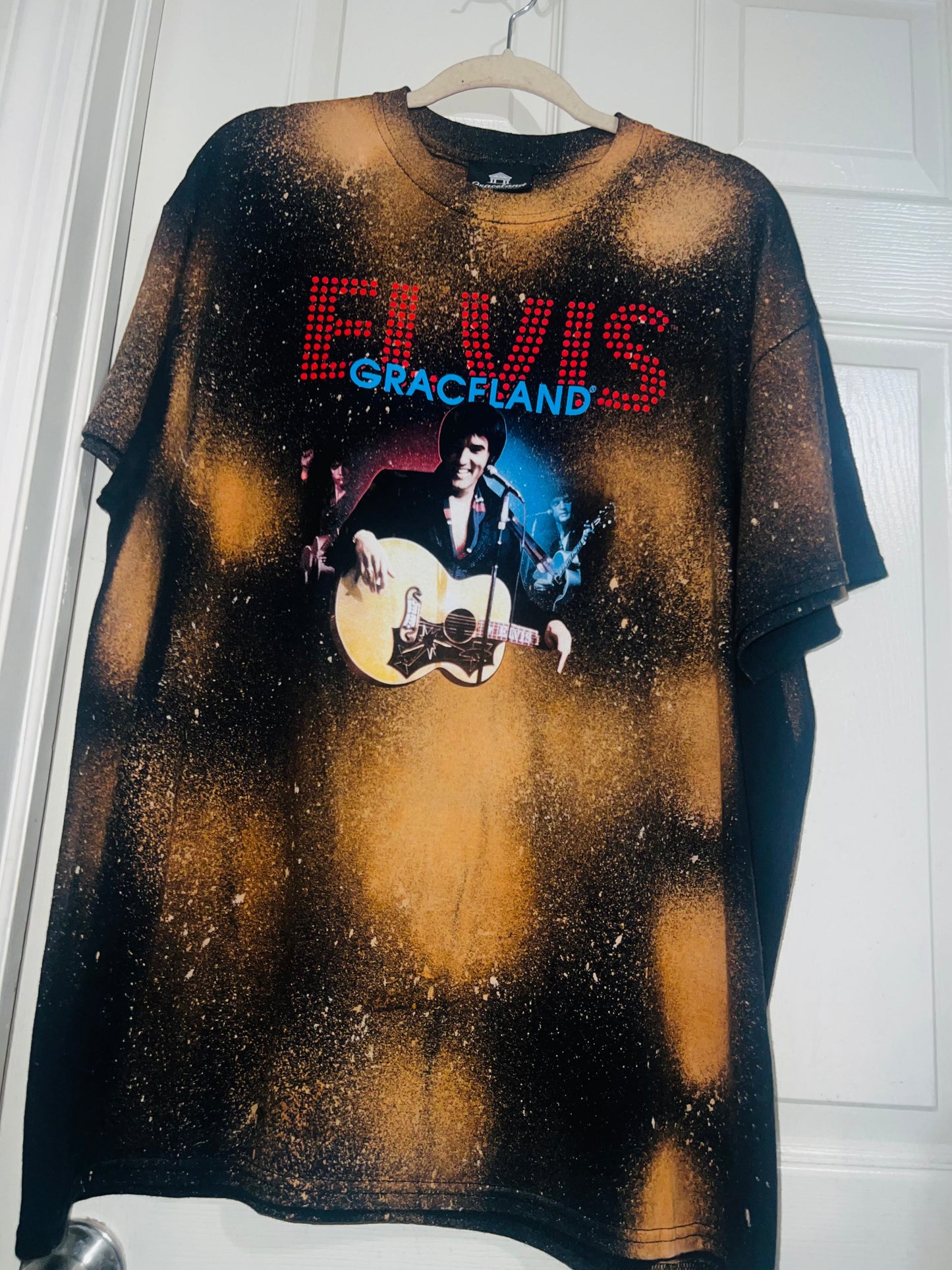 Bleached Elvis Graceland Oversized Distressed Tee