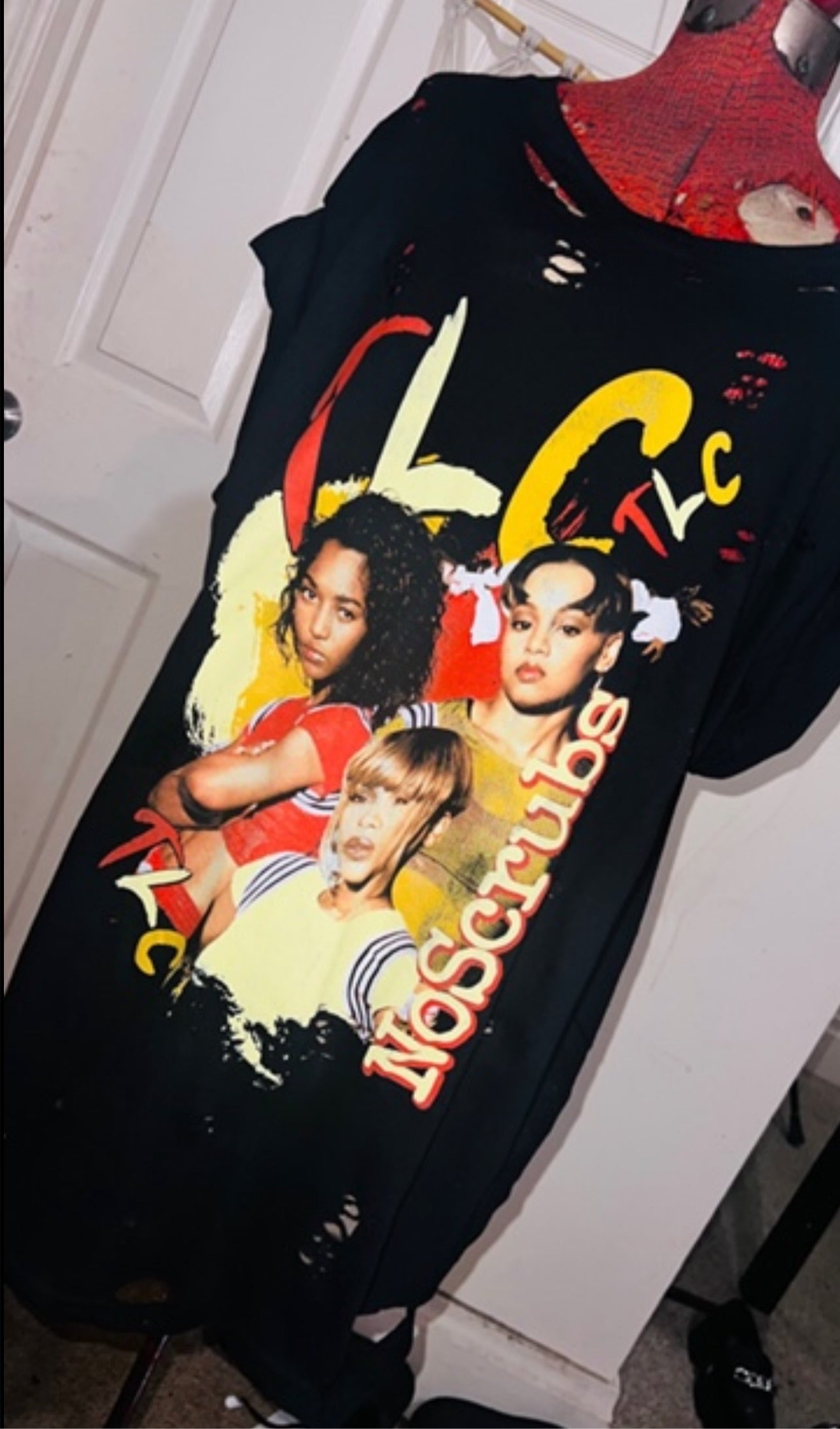 TLC No Scrubs Oversized Distressed Tee
