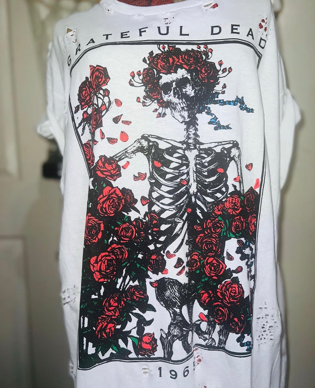 Grateful Dead 65 Roses Oversized Distressed Tee