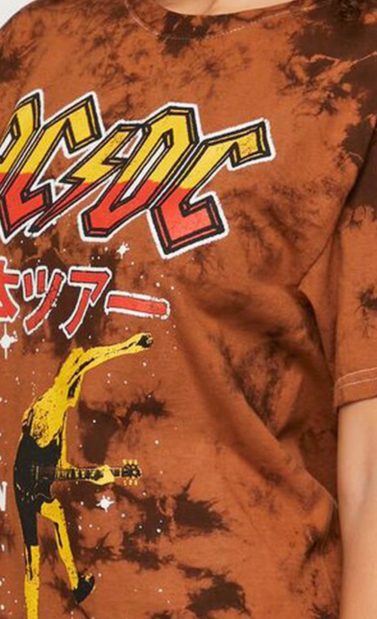 AC/DC Japan Tour Distressed Oversized Tee (customizable)