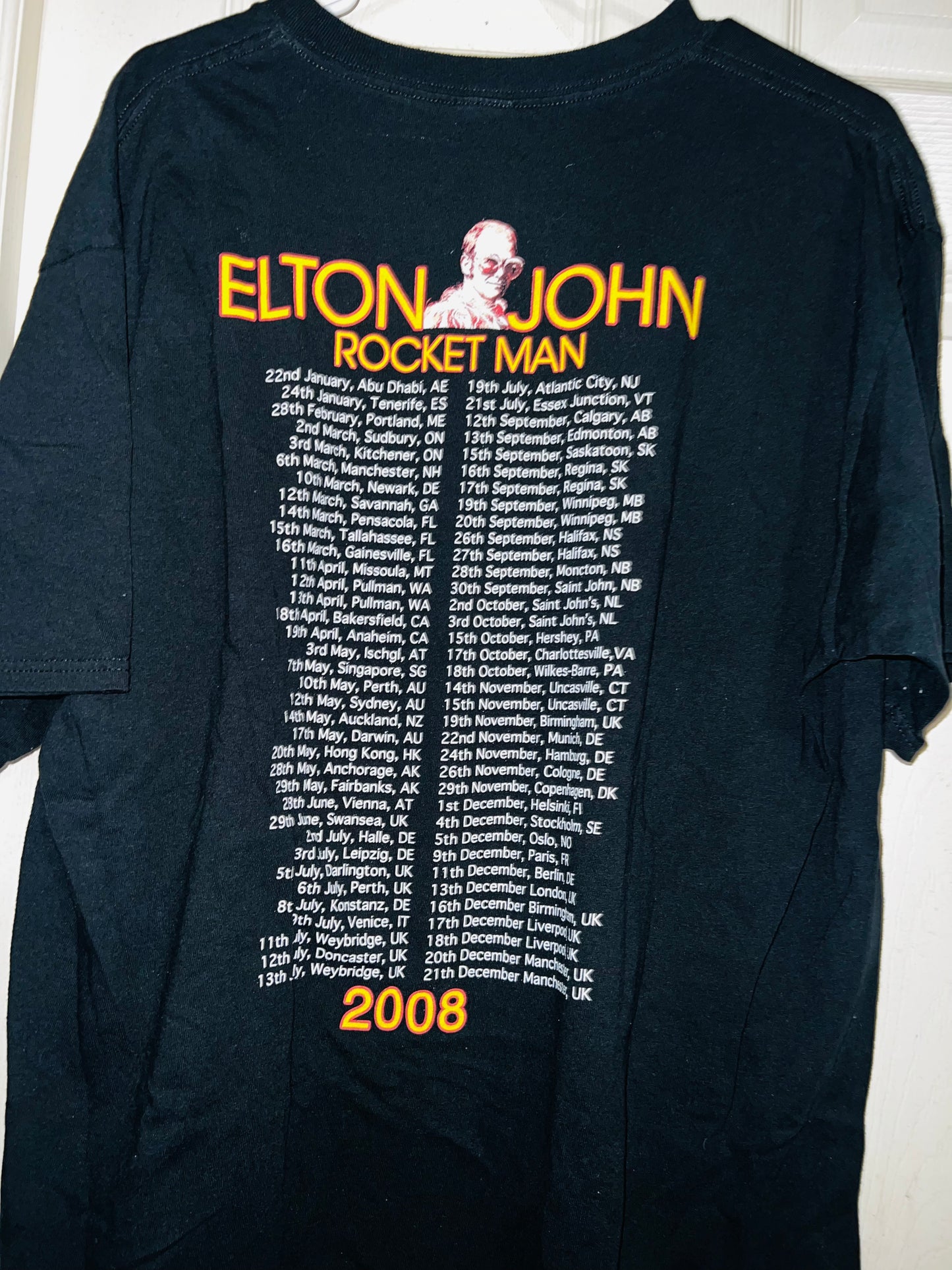 Elton John Vintage Double Sided Oversized Distressed Tee