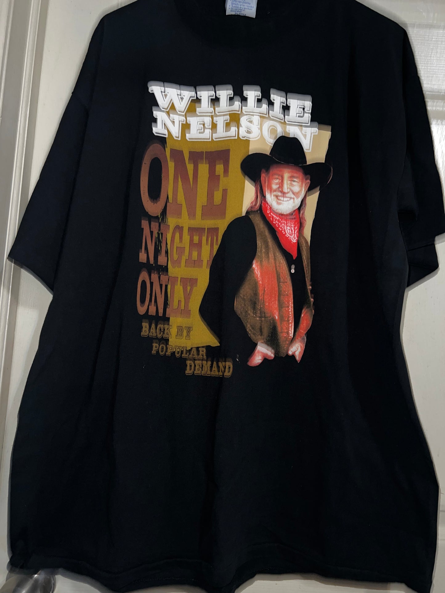 Willie Nelson Double Sided Distressed Vintage Oversized Tee