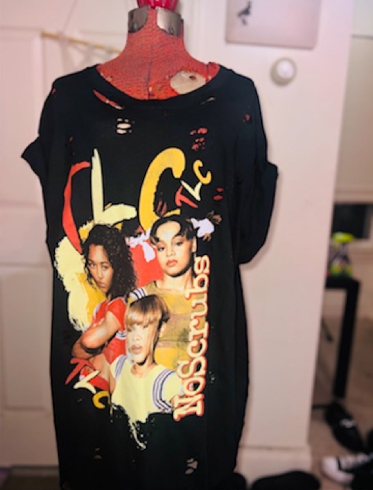 TLC No Scrubs Oversized Distressed Tee