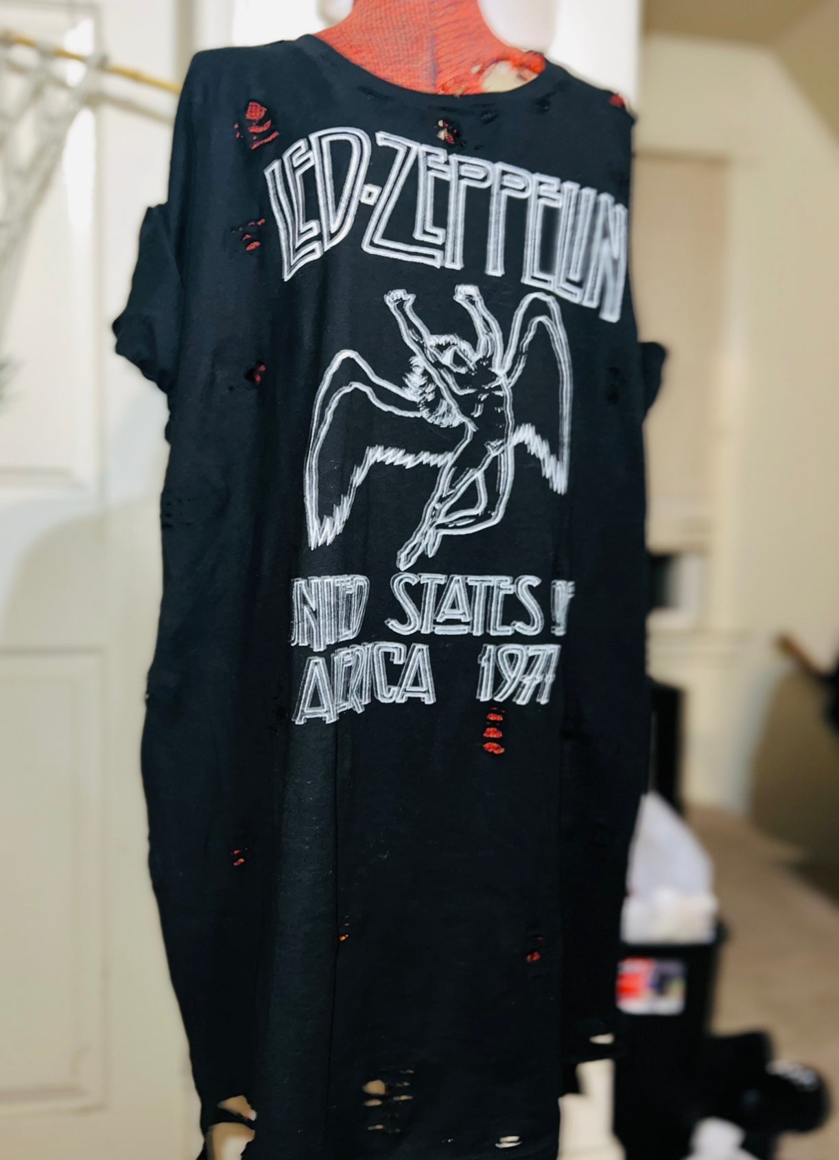 Led Zeppelin Distressed Oversized Tee (customizable)