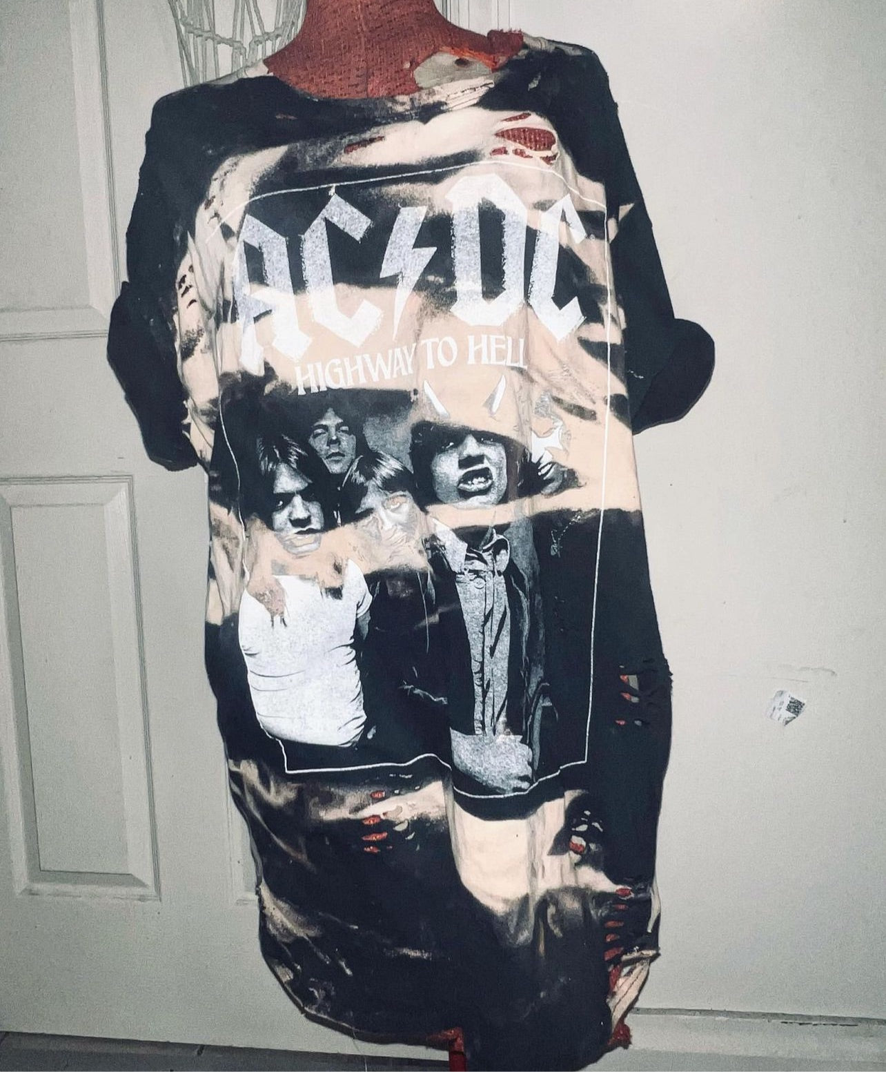 AC/DC Highway to Hell Distressed Oversized Tee
