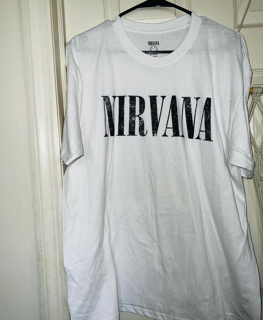 Nirvana Oversized Distressed Tee (customizable)