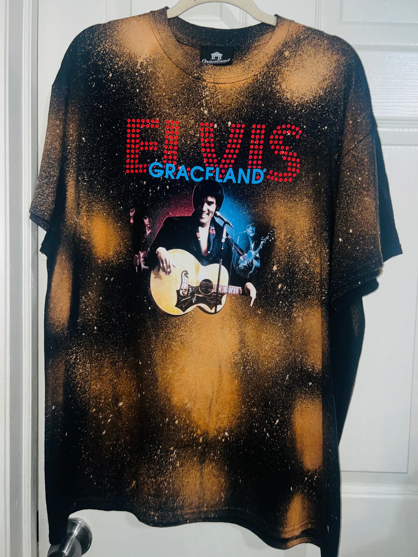 Bleached Elvis Graceland Oversized Distressed Tee