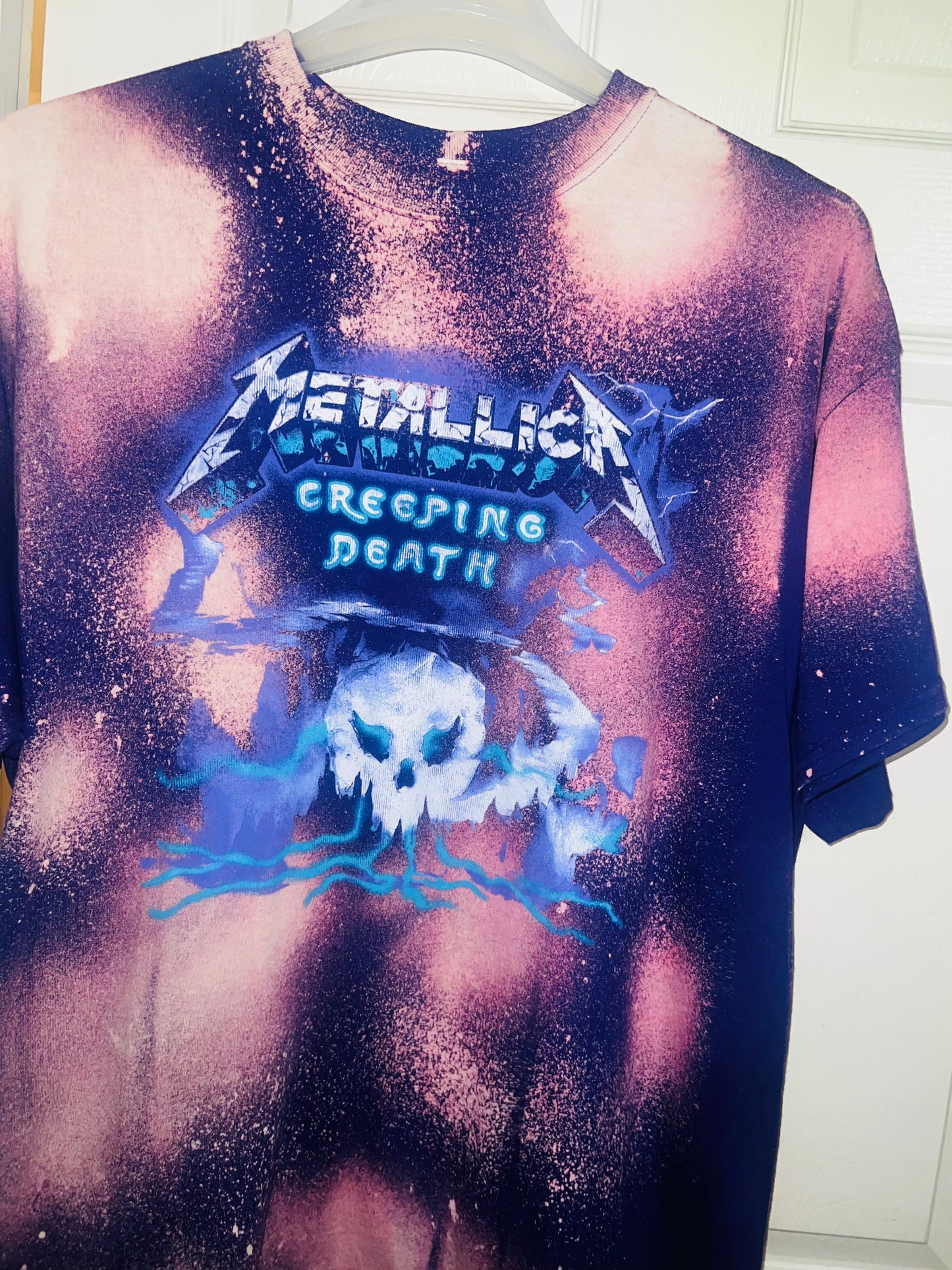 Bleached Purple Metallica Oversized Distressed Tee (customizable)