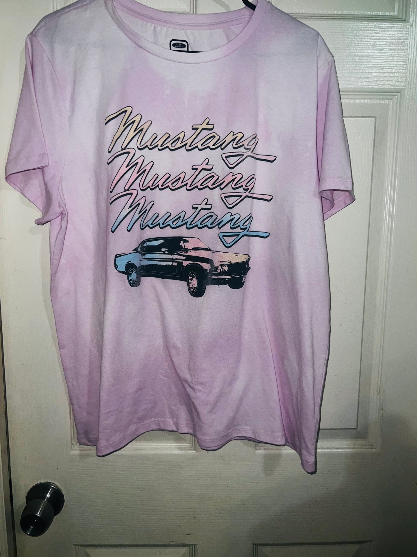 Bleached Mustang Oversized Distressed Tee