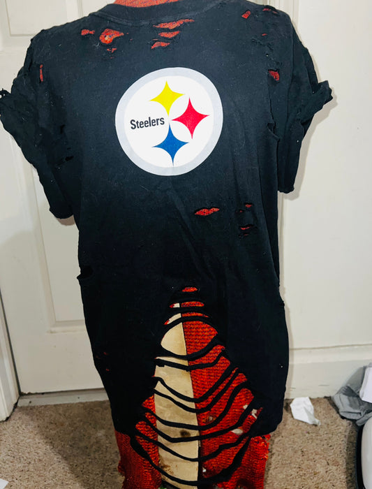 Pittsburgh Steelers Vintage Heavily Distressed Tee
