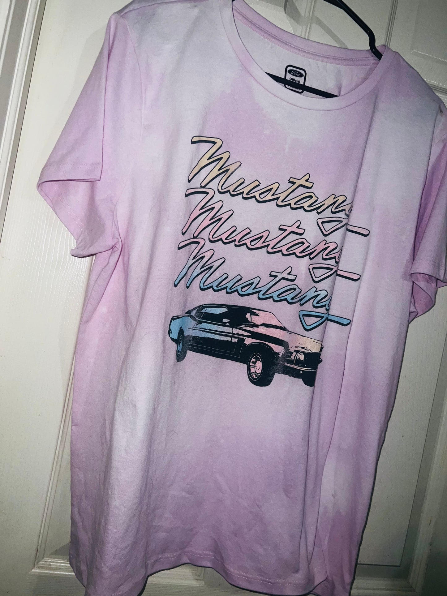 Bleached Mustang Oversized Distressed Tee