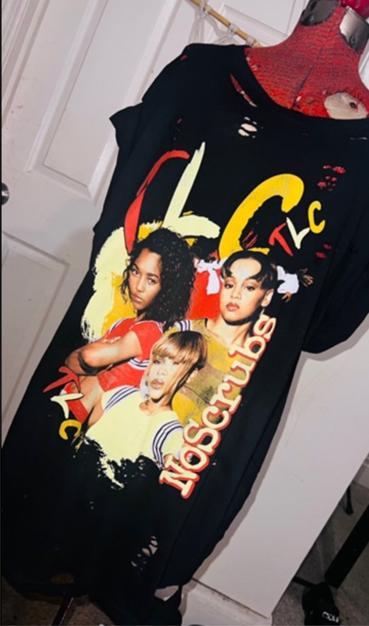 TLC No Scrubs Oversized Distressed Tee