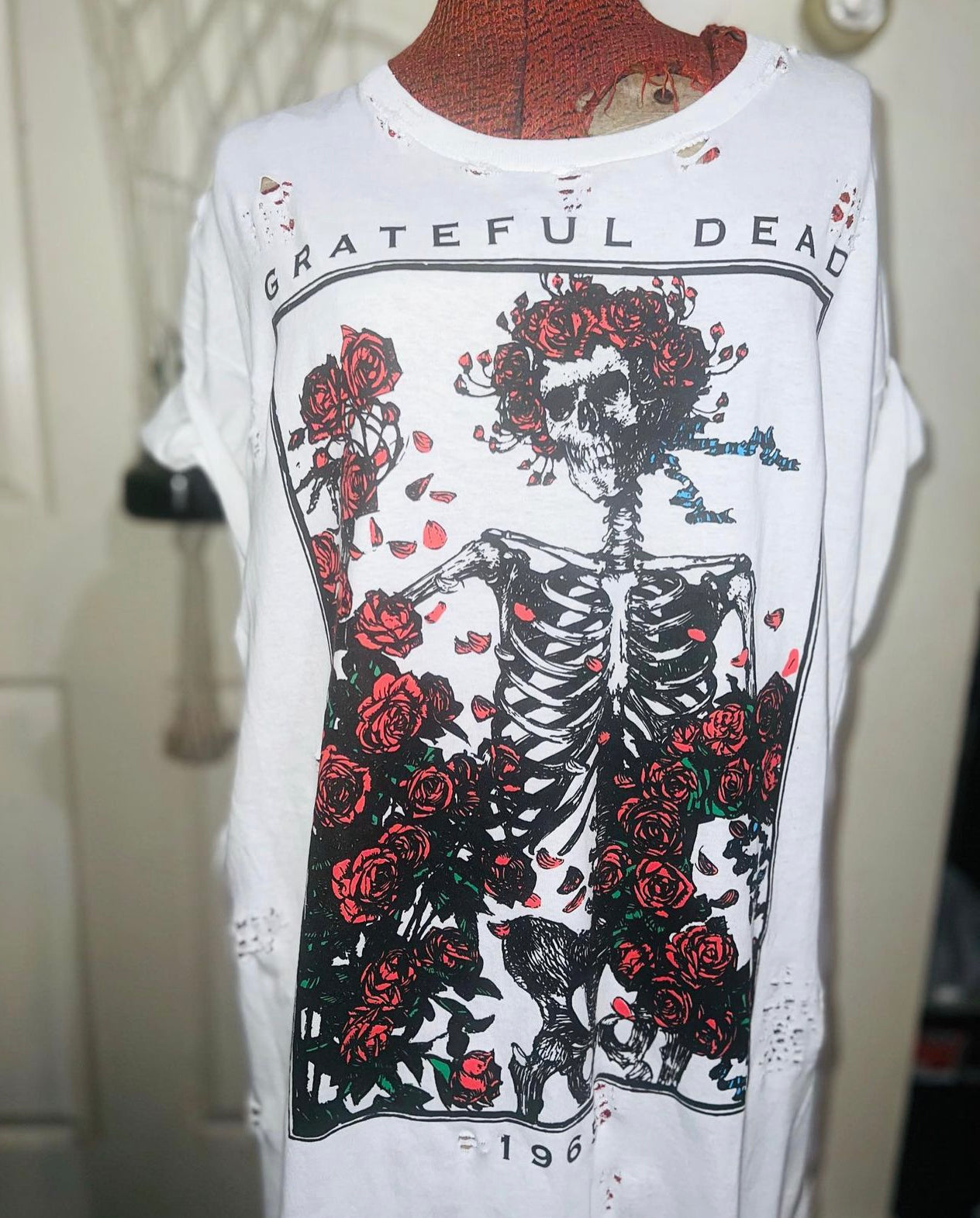 Grateful Dead 65 Roses Oversized Distressed Tee