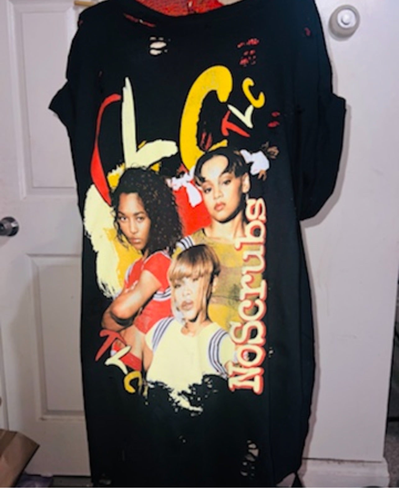 TLC No Scrubs Oversized Distressed Tee