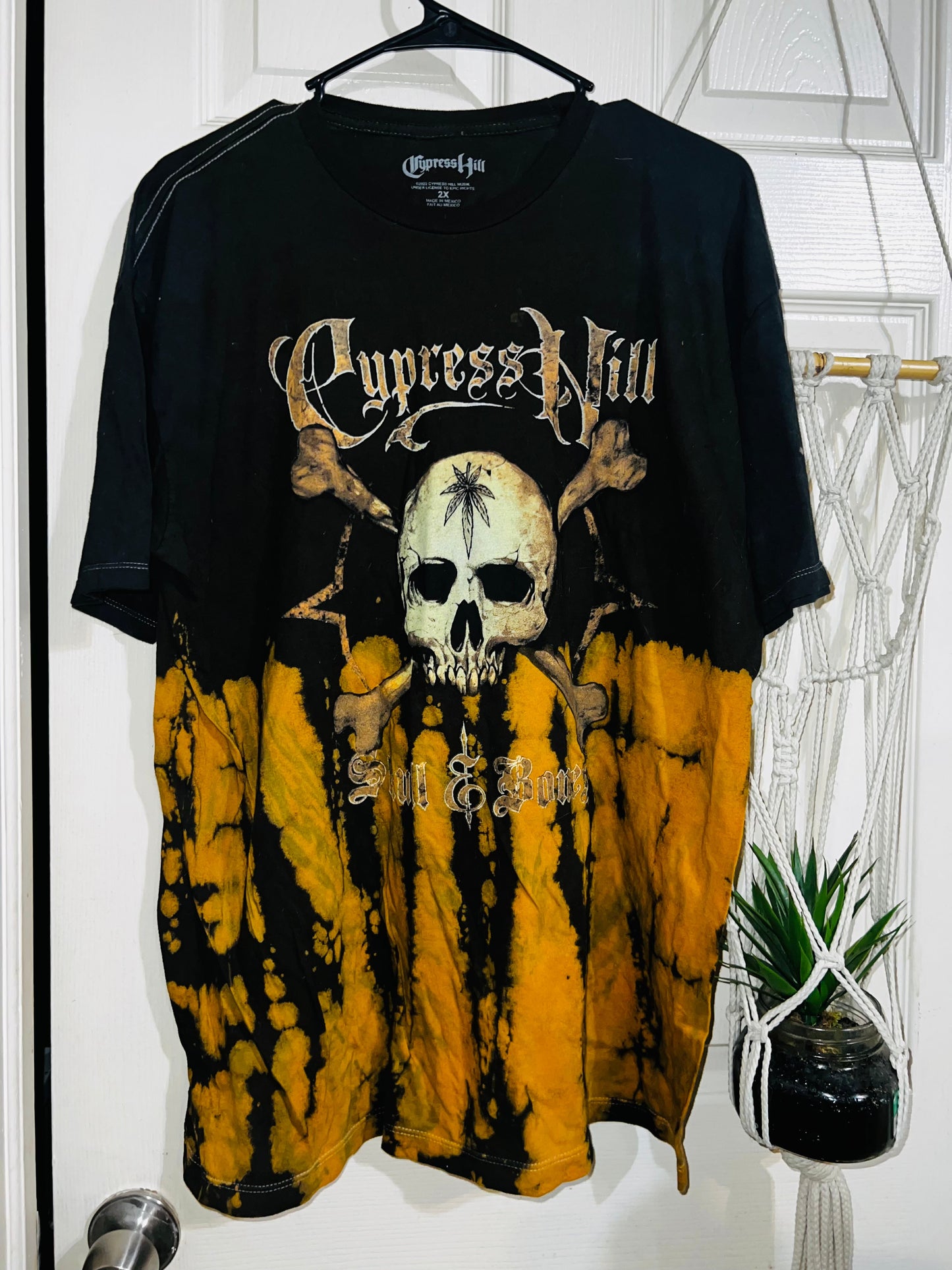 Cypress Hill “Skull & Bones” Oversized Tie Dye Distressed Tee