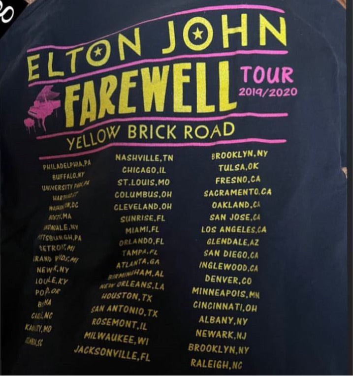 Elton John Vintage Tour Distressed Tee