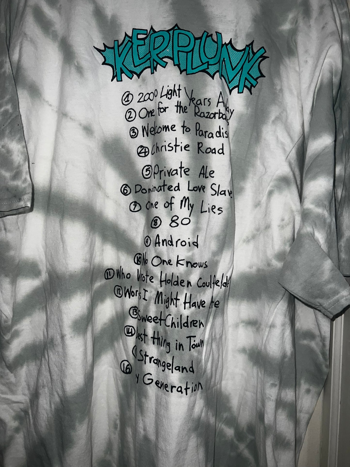 Green Day Tie Dye Double Sided Distressed Tee