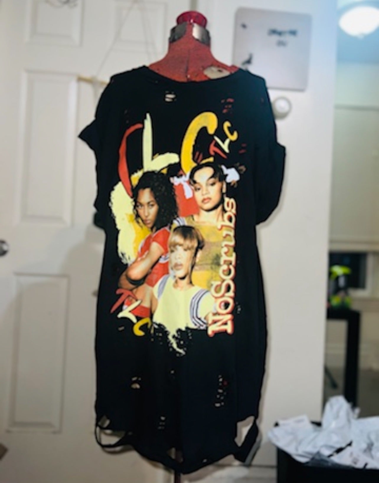 TLC No Scrubs Oversized Distressed Tee