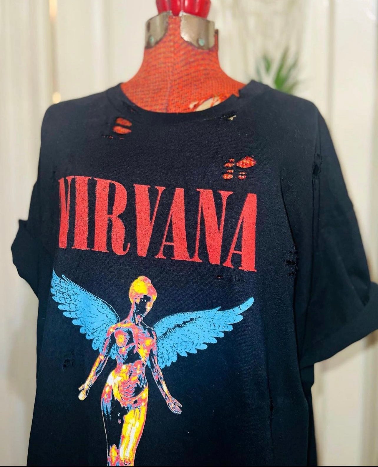 Nirvana Oversized Distressed Tee