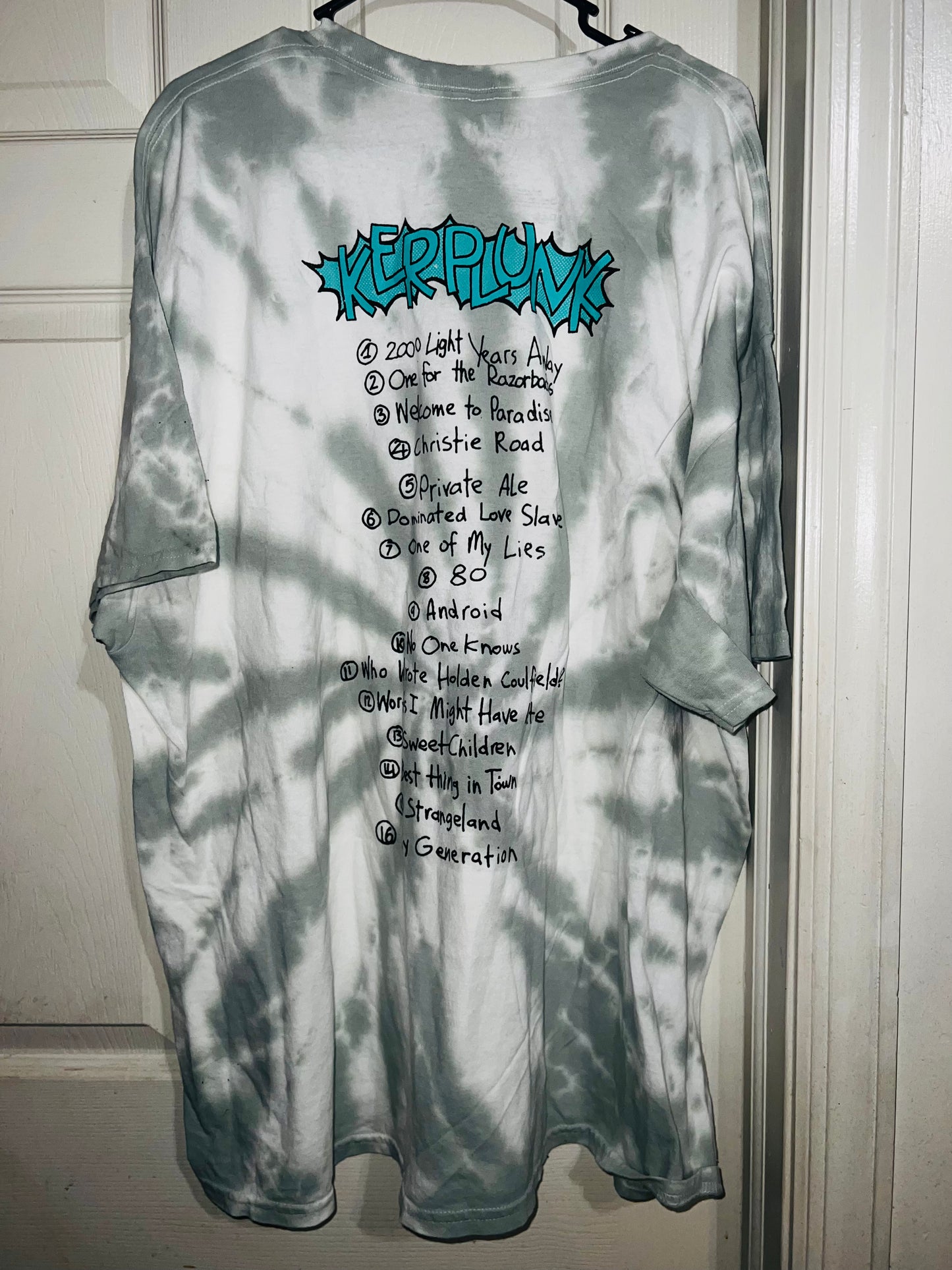 Green Day Tie Dye Double Sided Distressed Tee