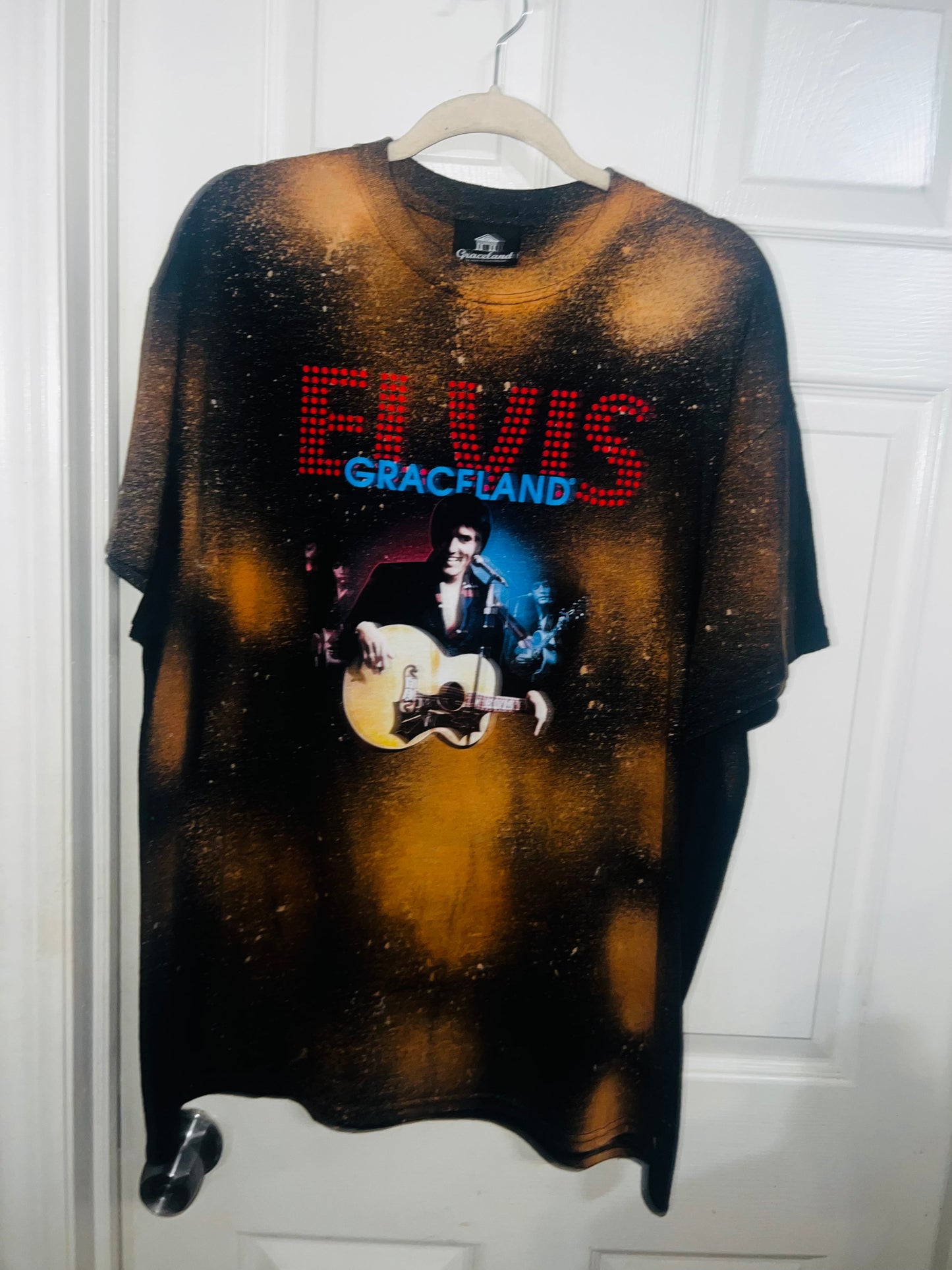 Bleached Elvis Graceland Oversized Distressed Tee