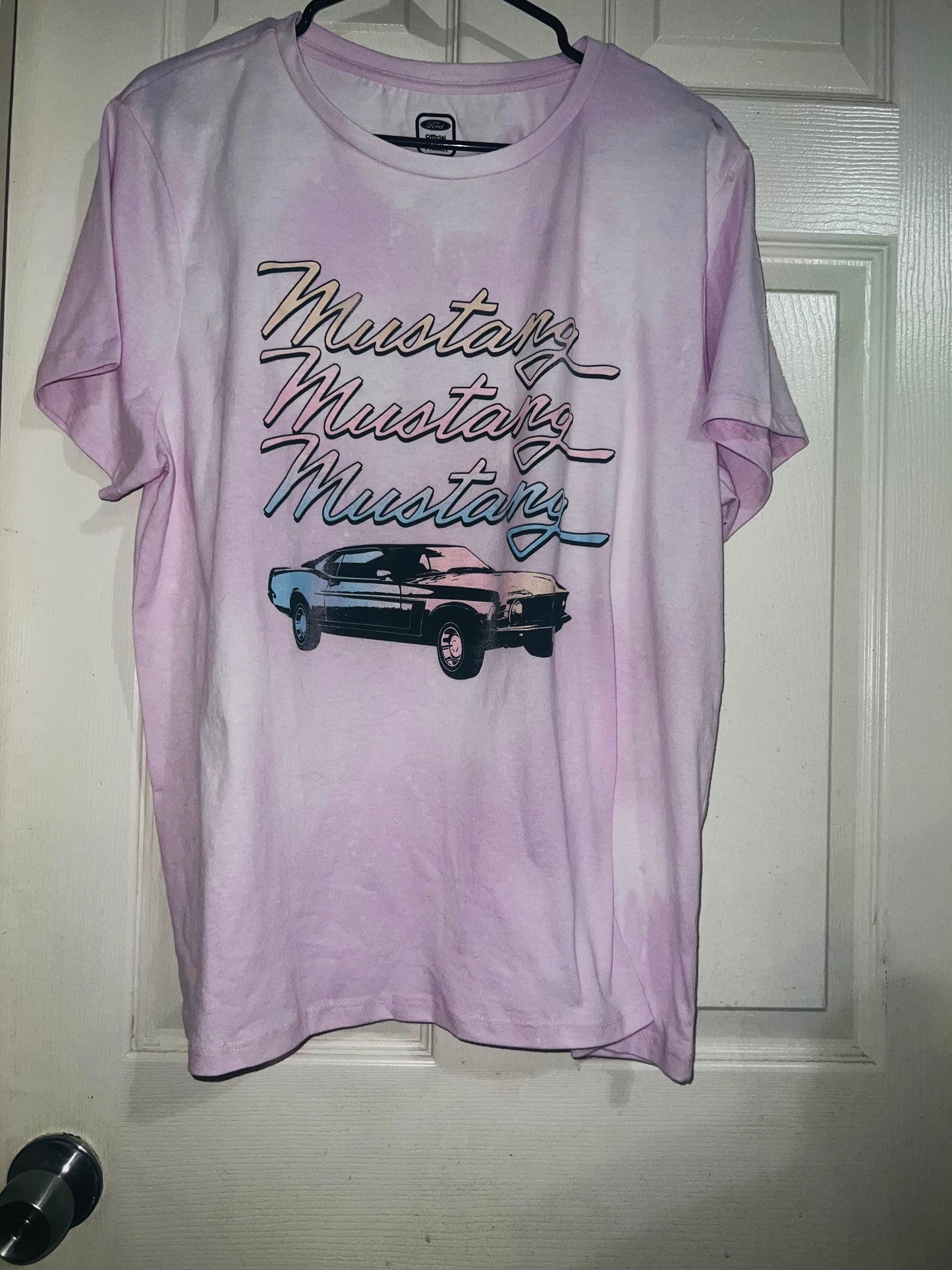 Bleached Mustang Oversized Distressed Tee