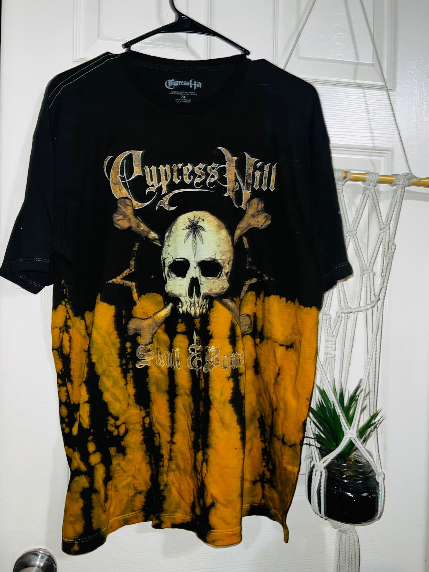 Cypress Hill “Skull & Bones” Oversized Tie Dye Distressed Tee