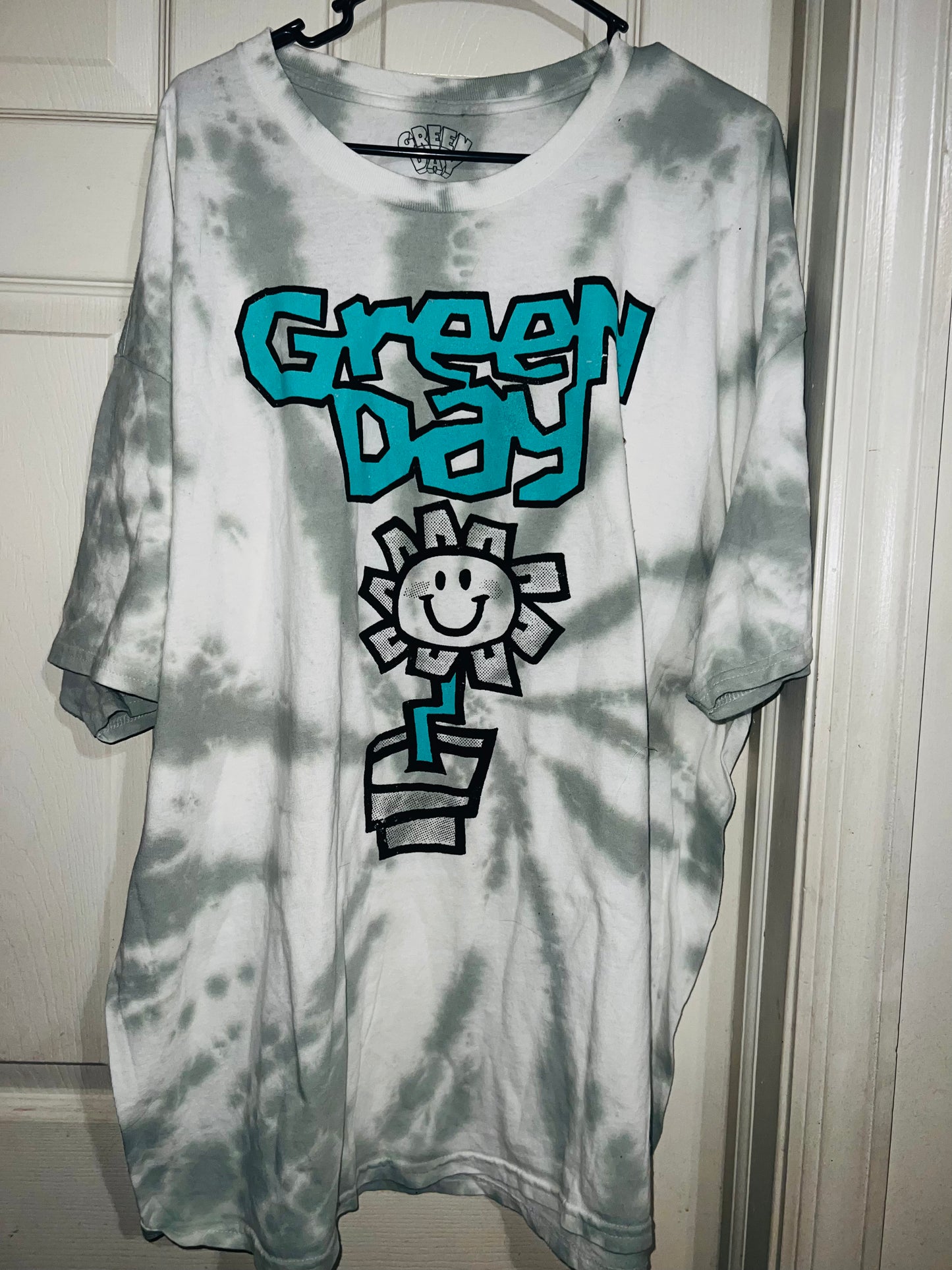 Green Day Tie Dye Double Sided Distressed Tee