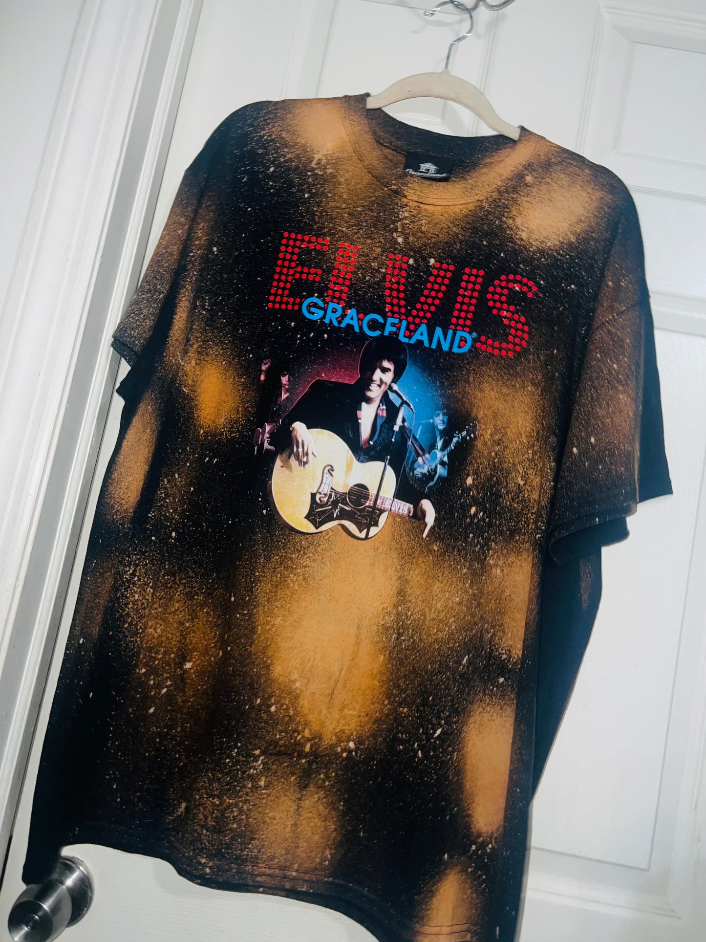 Bleached Elvis Graceland Oversized Distressed Tee