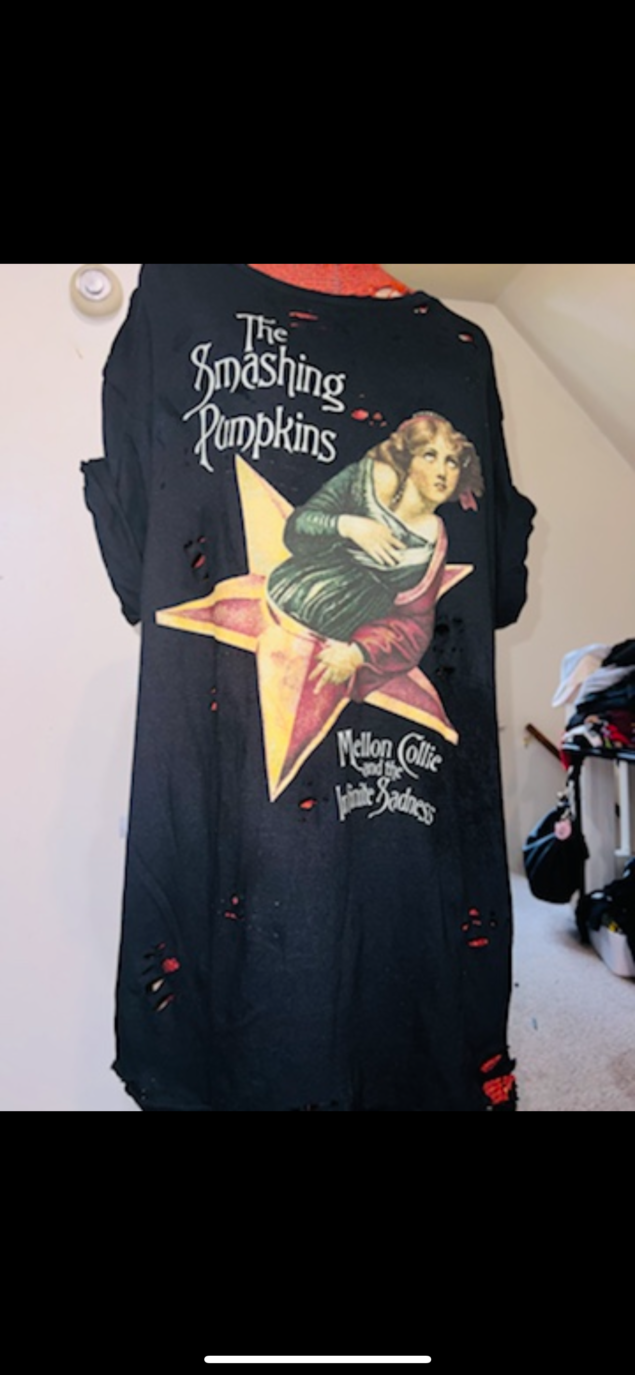 Smashing Pumpkins Oversized Distressed Tee