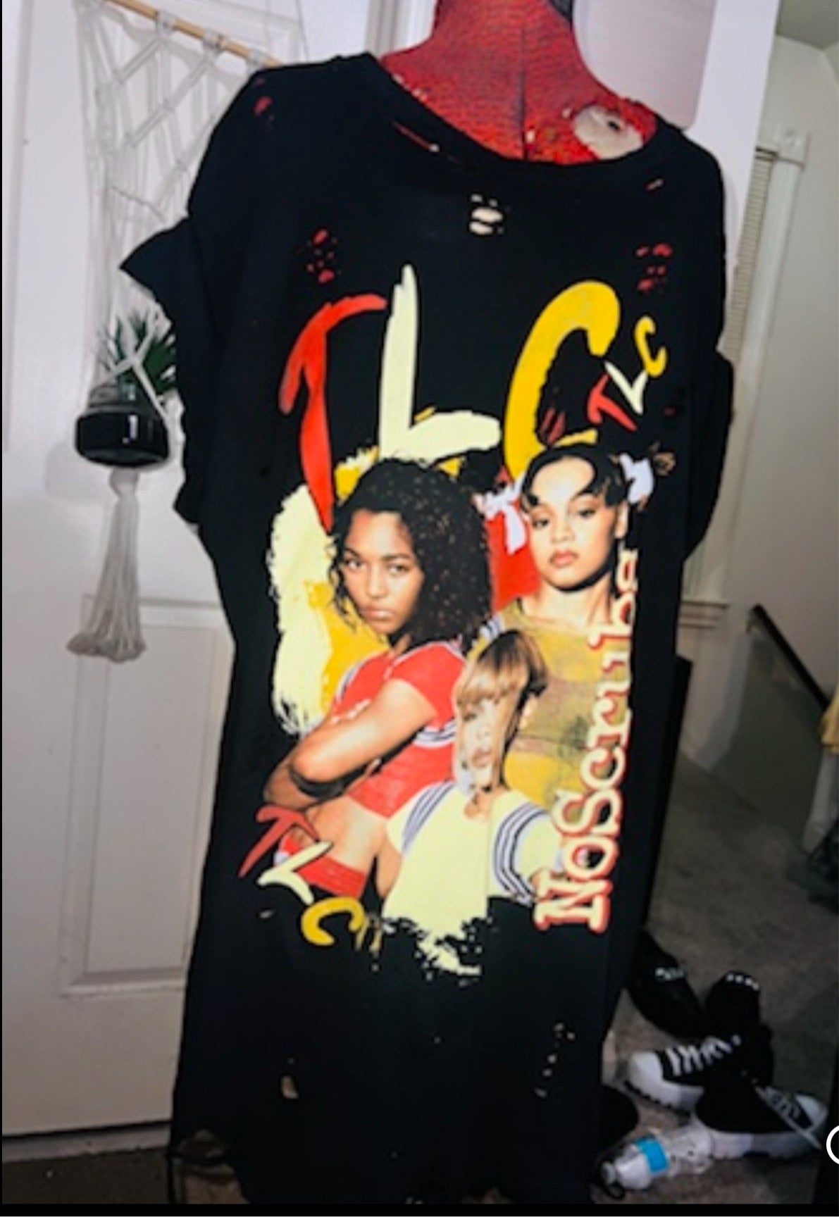 TLC No Scrubs Oversized Distressed Tee