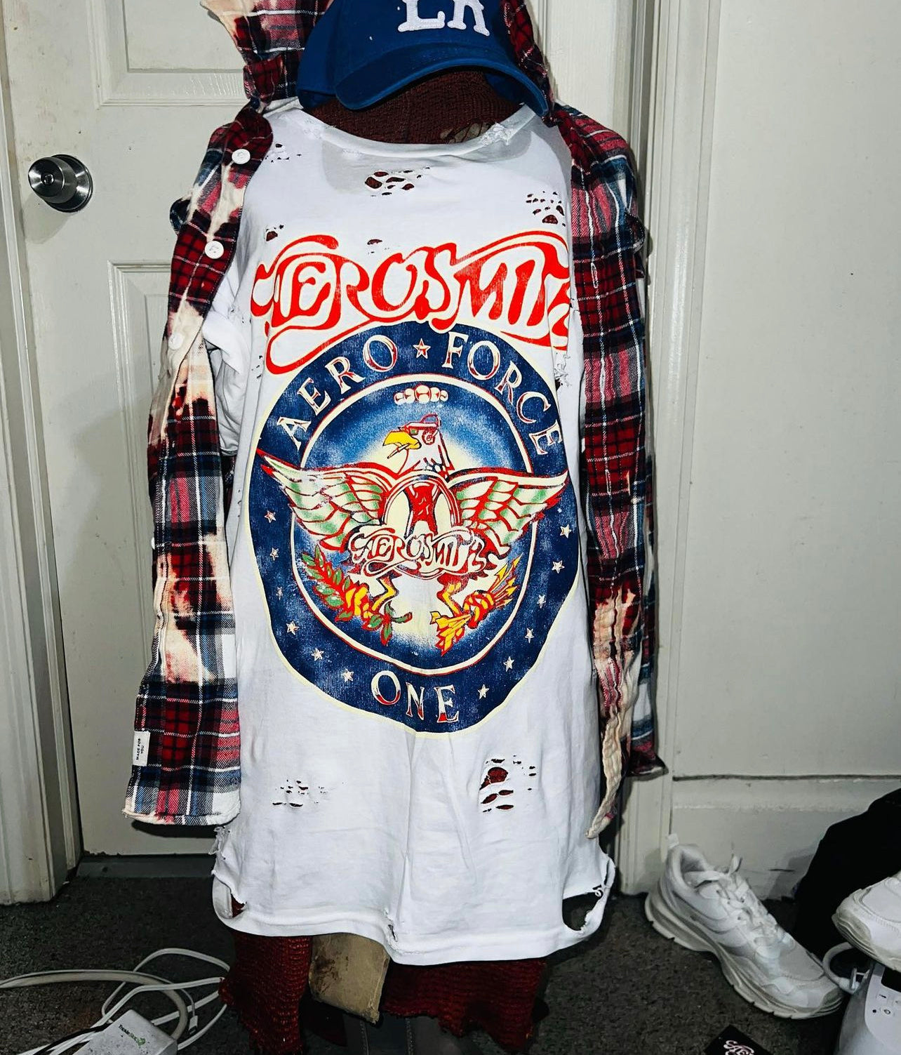 Aerosmith “Aero Force One” Oversized Distressed Tee