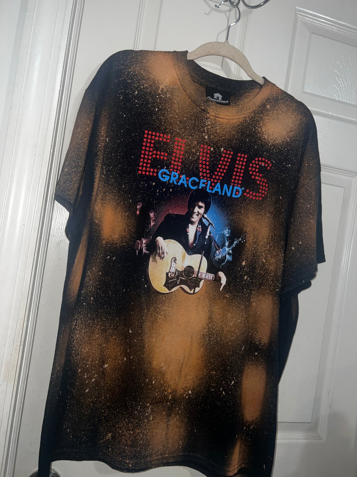 Bleached Elvis Graceland Oversized Distressed Tee