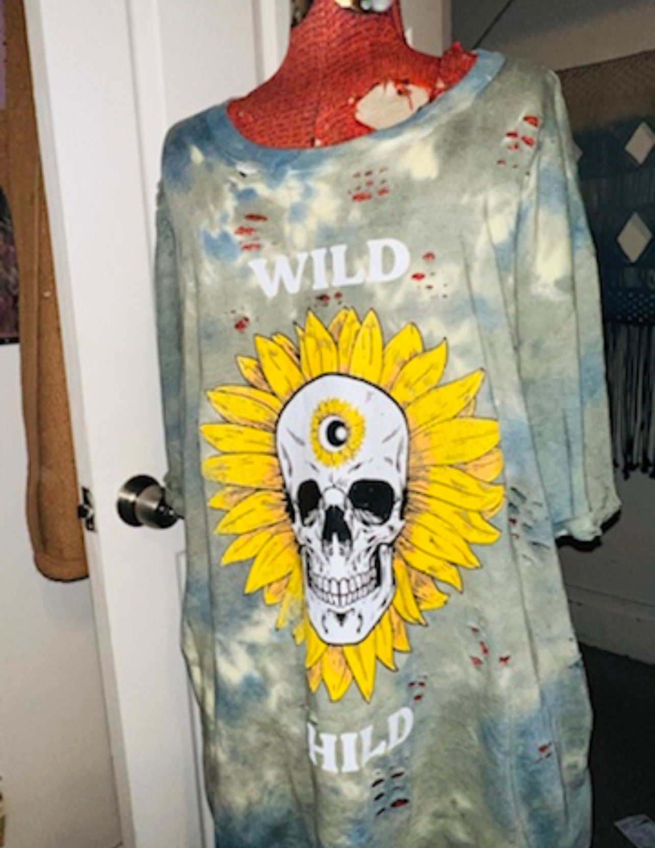Wild Child Graphic Oversized Distressed Tee