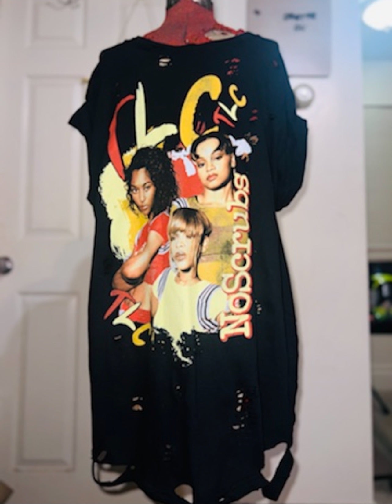 TLC No Scrubs Oversized Distressed Tee